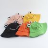 Parent-Kid Frog Bucket Hat Panama Fishing Hat Cartoon Cute Hats For Women Men Bob Chapeau Outdoor Sun Fisherman Caps - green - Kid Size