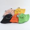 Parent-Kid Frog Bucket Hat Panama Fishing Hat Cartoon Cute Hats For Women Men Bob Chapeau Outdoor Sun Fisherman Caps - yellow - Adult Size