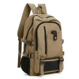 2023 New Outdoor Travel Camping Bag Computer Bag Mountaineering Bag Large Capacity Backpack for Men Canvas High School Backpacks - dark khaki