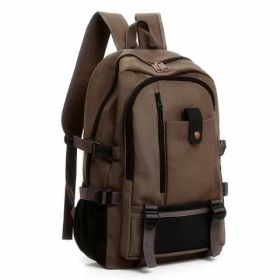 2023 New Outdoor Travel Camping Bag Computer Bag Mountaineering Bag Large Capacity Backpack for Men Canvas High School Backpacks - brown