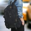 2023 New Outdoor Travel Camping Bag Computer Bag Mountaineering Bag Large Capacity Backpack for Men Canvas High School Backpacks - black