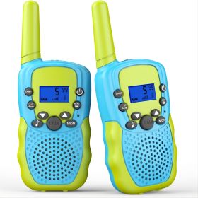 2pcs/pack Kids Walkie Talkie 22 Channel Bidirectional Wireless Radio Toy With Backlight LCD Flashlight For Outdoor; Camping; 3km Range Hiking - Green