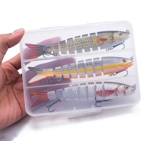 3pcs 8 Segment Fishing Lure Multi Jointed Artificial Bait Slow Sinking Bionic Fishing Bait Ice Fishing Gear - 390 (3pcs With Box )