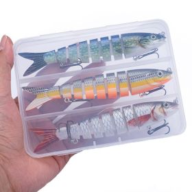 3pcs 8 Segment Fishing Lure Multi Jointed Artificial Bait Slow Sinking Bionic Fishing Bait Ice Fishing Gear - 392 (3pcs With Box)