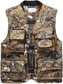 Men's Camouflage Quick-drying Multi-pocket Vests Outdoor Photography Fishing Vests - Camouflage-XXL