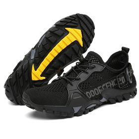 JIEMIAO Men Hiking Shoes Non-Slip Breathable Tactical Combat Army Boots Desert Training Sneakers Outdoor Trekking Shoes - Black - 45