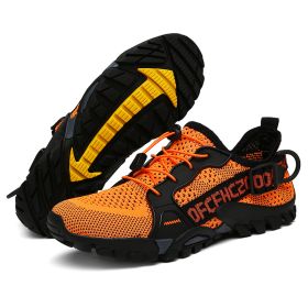 JIEMIAO Men Hiking Shoes Non-Slip Breathable Tactical Combat Army Boots Desert Training Sneakers Outdoor Trekking Shoes - Orange - 40