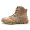 New Men's Military Boots High Top Outdoor Hiking Shoes Men Anti-collision Quality Army Tactical Sport Jogging Trekking Sneakers - beige - 46