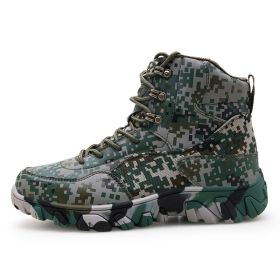 New Men's Military Boots High Top Outdoor Hiking Shoes Men Anti-collision Quality Army Tactical Sport Jogging Trekking Sneakers - Camouflage - 41