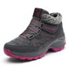 Winter Women's Snow Boots All-match Thick Bottom Increased Velvet Warm Low Ankle Outdoor Leisure Sports Shoes Hiking Boots - Gray - 36