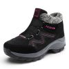 Winter Women's Snow Boots All-match Thick Bottom Increased Velvet Warm Low Ankle Outdoor Leisure Sports Shoes Hiking Boots - Black - 37