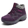 Winter Women's Snow Boots All-match Thick Bottom Increased Velvet Warm Low Ankle Outdoor Leisure Sports Shoes Hiking Boots - purple - 39