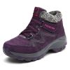 Winter Women's Snow Boots All-match Thick Bottom Increased Velvet Warm Low Ankle Outdoor Leisure Sports Shoes Hiking Boots - purple - 41