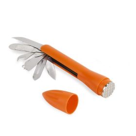 Meat Tenderizer 9 in 1 Tool Multi-Function Tool Portable Knife Camping Outdoor Cooking Knife Kitchen Gadgets Gift for Men Women Cooking Lover - orange