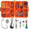 165pcs Fishing Accessories Kit With Box - Tangerine