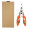 Stainless Steel Multi-function Lure Pliers; Portable Fishing Scissors; Fish Control Hook Tool - Orange