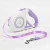 Retractable Dog Leash With LED Flash Light; Adjustable Tractor Rope For Outdoor; No Batteries; length 3m - Light Purple - S