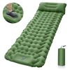 Outdoor Camping Sleeping Pad Inflatable Mattress With Pillows Ultralight Air Mat Built-in Inflator Pump For Travel Hiking - Green