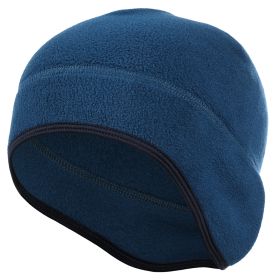 Winter Warm Ear Cover Cap Soft Men Women Ski Snowboard Cycling Skin-friendly Beanies Hiking Polar Fleece Running Windproof Hat - Blue