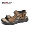 DEKABR Summer Men Casual Beach Outdoor Water Shoes Breathable Trekking Fashion Sandals Fishing Genuine Leather Leisure Shoes - 02 Brown - 11