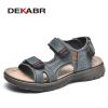 DEKABR Summer Men Casual Beach Outdoor Water Shoes Breathable Trekking Fashion Sandals Fishing Genuine Leather Leisure Shoes - 01 Gray Blue - 11