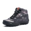 NEW Camo Tactical Boots Men Waterproof Military Tactical Boots Outdoor Combat Shoes Trekking Sneakers Man Hiking Hunting Boots - Black - 39