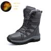 Comfort Beige Outdoor Hiking Boots Couple Men Trekking Shoes Women Big Size Military Tactical Boots For Men hiking sheos snow bo - Gray Fur -210 - 43