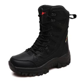 Comfort Beige Outdoor Hiking Boots Couple Men Trekking Shoes Women Big Size Military Tactical Boots For Men hiking sheos snow bo - Black -S208 - 39