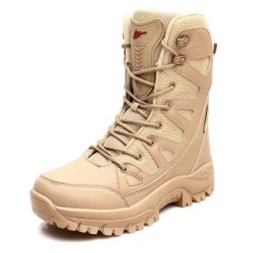 Comfort Beige Outdoor Hiking Boots Couple Men Trekking Shoes Women Big Size Military Tactical Boots For Men hiking sheos snow bo - Brown -S208 - 44