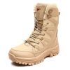 Comfort Beige Outdoor Hiking Boots Couple Men Trekking Shoes Women Big Size Military Tactical Boots For Men hiking sheos snow bo - Brown -S208 - 40