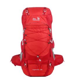 Large Capacity Nylon Backpack as a Hiking Backpack for Camping Trips - Red