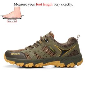 Brand Breathable Mesh Non-Slip Summer Hiking Shoes Women Men Trekking Shoes Outdoor Mountain Climbing Walking Shoe Trail Running - ArmyGreen - 35