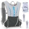 Sport Hydration Vest Running Backpack with 15oz 50oz Water Bladder Adjustable Strap Storage Bag for Trail Running Marathon Race Hiking - Grey