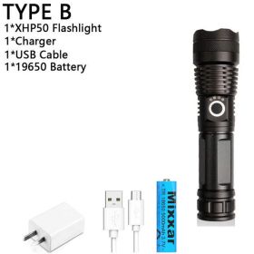 LED/Powerful/Rechargeable/Tactical/Handled/EDC Flashlight cob Bike/Camping/Underwater/Search/Portable Light - B-XHP50