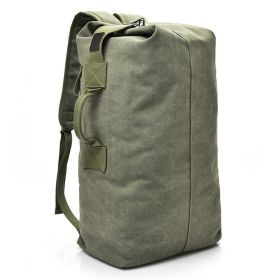 Men's Canvas Backpack Rucksack Hiking Travel Duffle Bag Military Handbag Satchel - Army Green - 25L