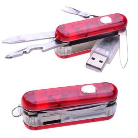 Your Best Friend Swiss Army-Inspired Pocket knife With 16 GB USB Drive - SOLID RED