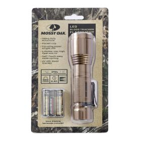 Mossy Oak Hunting LED Flashlight, UV Blood Tracker, IP54 Weatherproof, AAA Batteries Included - Mossy Oak