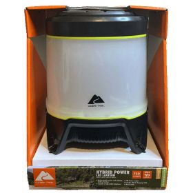 Ozark Trail 750 Lumen Hybrid Power LED Camping Lantern, Built-in Rechargeable & 3D Batteries - Ozark Trail