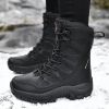 Comfort Beige Outdoor Hiking Boots Couple Men Trekking Shoes Women Big Size Military Tactical Boots For Men hiking sheos snow bo - Black Fur -210 - 39