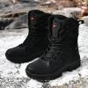 Comfort Beige Outdoor Hiking Boots Couple Men Trekking Shoes Women Big Size Military Tactical Boots For Men hiking sheos snow bo - Black -S203 - 37