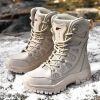 Comfort Beige Outdoor Hiking Boots Couple Men Trekking Shoes Women Big Size Military Tactical Boots For Men hiking sheos snow bo - Beige -S208 - 40