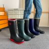 Men's Rain Boots Wear-resistant Waterproof Non-slip Knee High Rain Shoes For Outdoor Working Fishing - Army Green - 8.5