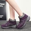 Winter Women's Snow Boots All-match Thick Bottom Increased Velvet Warm Low Ankle Outdoor Leisure Sports Shoes Hiking Boots - purple - 37