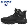 BONA 2022 NewDesigners Nubuck Sports Tactical Boots Men Hiking Mountain Shoes High Top Plush Tactical Footwear Masculino Comfy - Army green S gray - 9