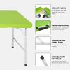 4ft Green Portable Folding Table Indoor&Outdoor Maximum Weight 135KG Foldable Table for Camping - as Pic