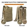 Men's Canvas Backpack Rucksack Hiking Travel Duffle Bag Military Handbag Satchel - Black - 25L