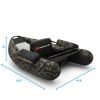 Inflatable Fishing Float Tube with Pump Storage Pockets and Fish Ruler - Camouflage