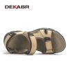 DEKABR Summer Men Casual Beach Outdoor Water Shoes Breathable Trekking Fashion Sandals Fishing Genuine Leather Leisure Shoes - 01 Gray Blue - 7.5