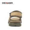 DEKABR Summer Men Casual Beach Outdoor Water Shoes Breathable Trekking Fashion Sandals Fishing Genuine Leather Leisure Shoes - 02 Brown - 7.5