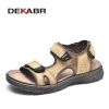 DEKABR Summer Men Casual Beach Outdoor Water Shoes Breathable Trekking Fashion Sandals Fishing Genuine Leather Leisure Shoes - 01 Black - 11